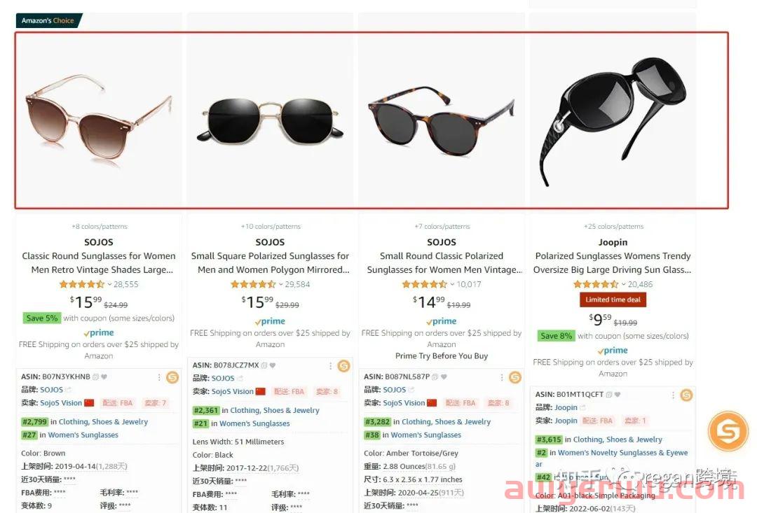 亚马逊搜索关键词新手怎么找？怎么编写？以太阳镜产品为例！ 第2张