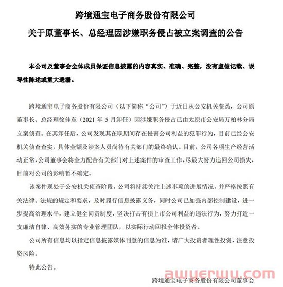跨境通原董事长,环球易购创始人徐佳东被立案侦查？当事人疑似回应，三大疑团浮现... 第1张