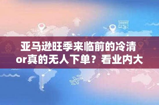 亚马逊旺季来临前的冷清 or真的无人下单？看业内大佬如何分析！