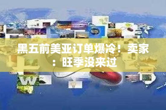 黑五前美亚订单爆冷！卖家：旺季没来过