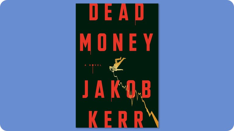 Dead Money novel cover: bold red title, author name, and market crash visual