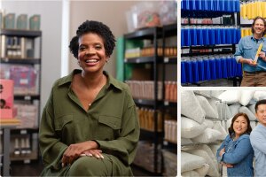 Entrepreneurs showcasing their unique industries and workplaces