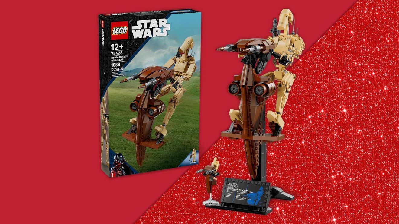 LEGO Star Wars Battle Droid on STAP set, box and assembled model