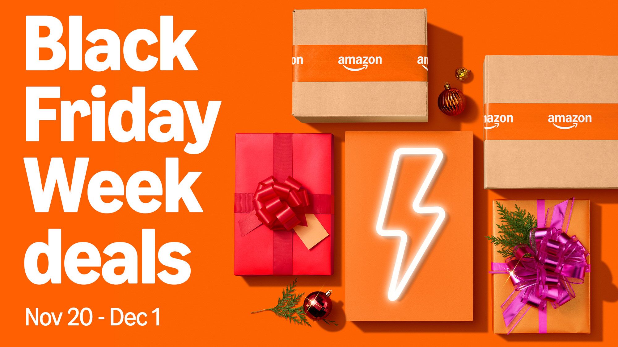 Holiday shopping promotion for Amazon's Black Friday Week deals from November 20 to December 1